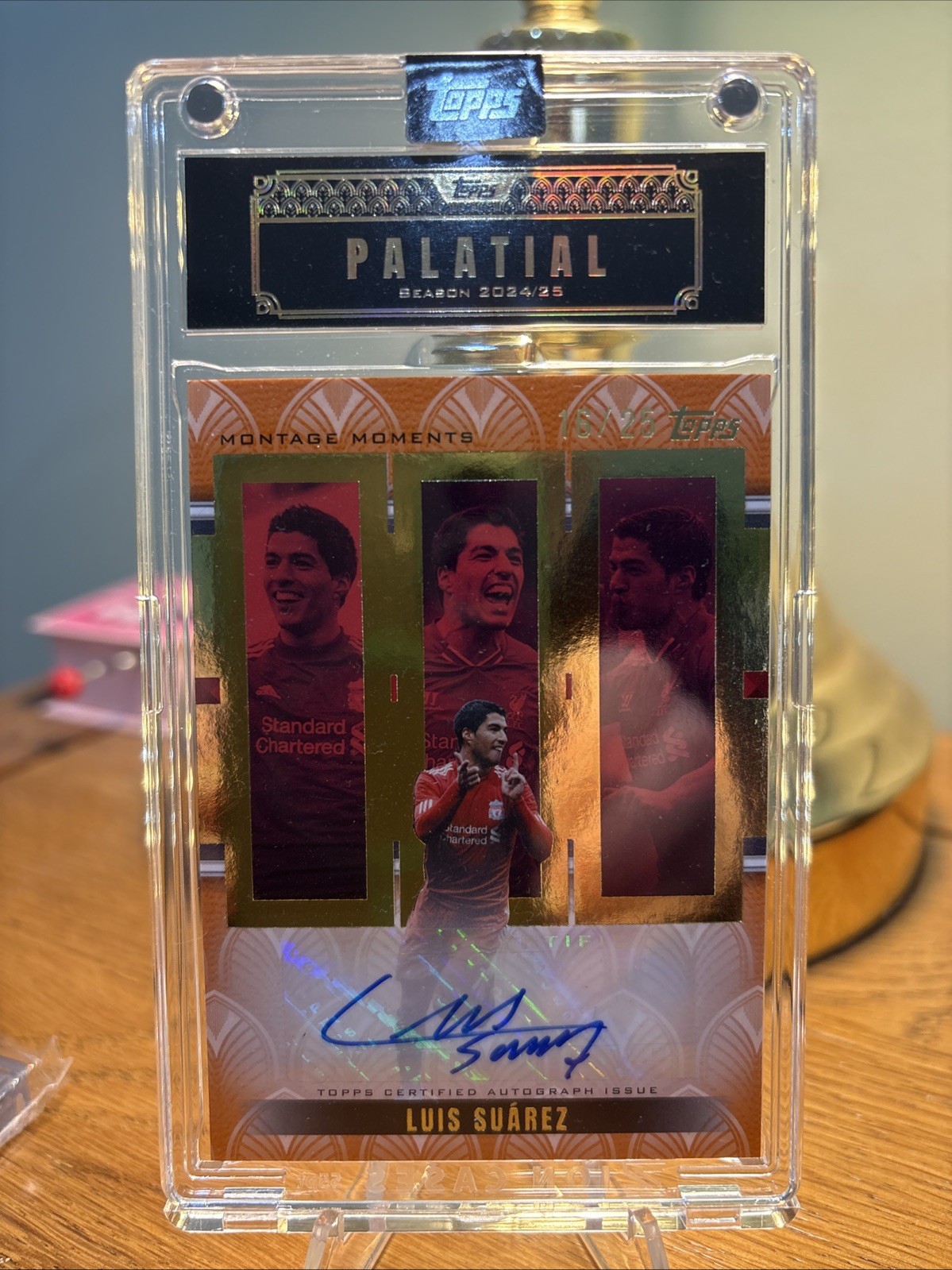 Luis Suarez Montage Moments Auto /25 Topps Liverpool Palatial 2025 for sale on Ebay