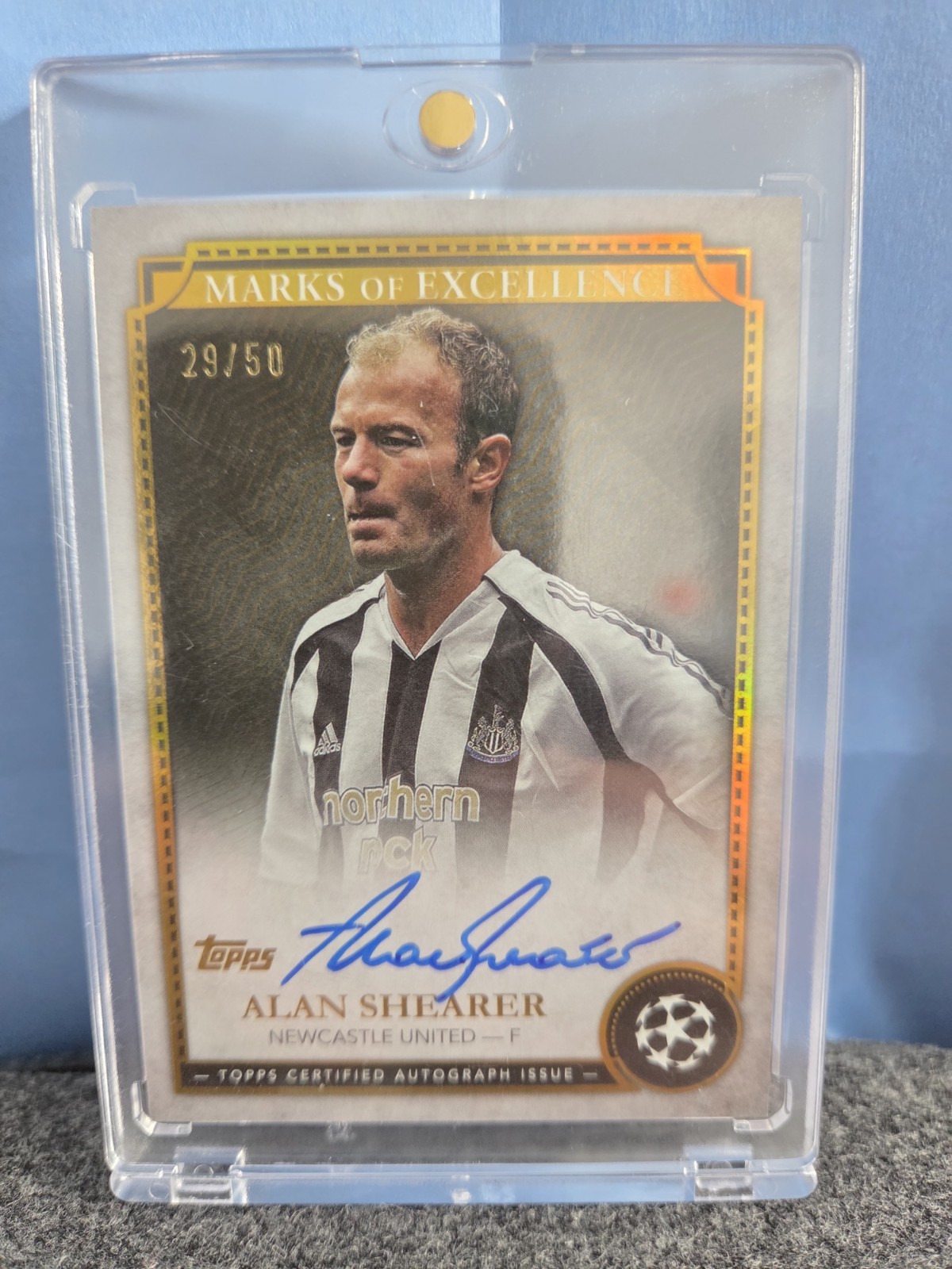 Alan Shearer Newcastle Topps Marks Of Excellence #29/50 for sale on Ebay