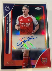 2026 Topps Chrome PL Viktor Gyokeres Black Refractor Autograph Auto /10 Arsenal for sale on Ebay