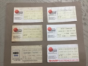 6 x Manchester United Home Tickets Stubs 1980s League Division 1 for sale on Ebay