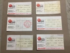 6 x Manchester United Home Tickets Stubs 1980s League Division 1 FACup and ECWC for sale on Ebay