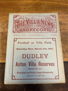 Aston Villa v Manchester United - Very rare 1910 - Division 1 programme for sale on Ebay