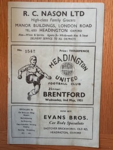 Headington United Vs Brentford Football Programme 2/5/1951 Friendly Very Rare for sale on Ebay
