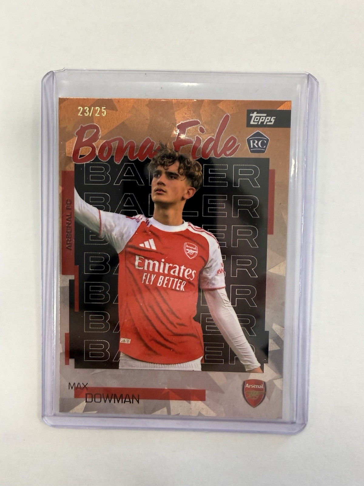 Arsenal Team Set 2026 -   Bonafide Baller Orange Max Dowman RC 23/25 - EBay 1/1 for sale on Ebay