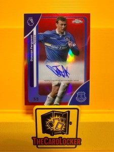 Topps Chrome Premier League 2026 Duncan Ferguson Red Parallel Auto 5/5 Everton for sale on Ebay