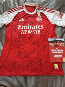 Arsenal Signed Shirt 25/26 Autographed Official Club COA Rice Saka Odegaard + for sale on Ebay