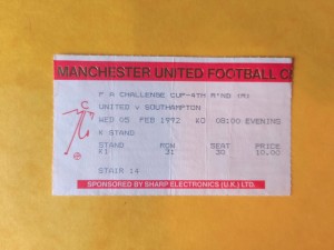 Original Ticket FA Cup Manchester United vs Southampton 1991 1992 Old Trafford for sale on Ebay