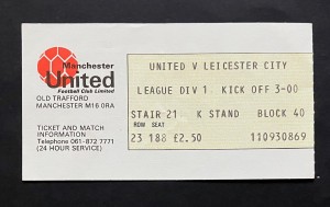 Manchester United v Leicester City - 1980/81 - Div'n 1  - Ticket - 45 years old for sale on Ebay