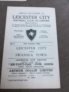 26 November 1949 Leicester City v Swansea for sale on Ebay