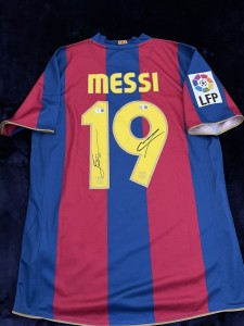 Lionel Messi  & Lamine Yamal Dual Hand Signed Barcelona Shirt ‘Beckett’ Witness  for sale on Ebay