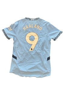 Erling Haaland Hand Signed Manchester City Football Shirt for sale on Ebay