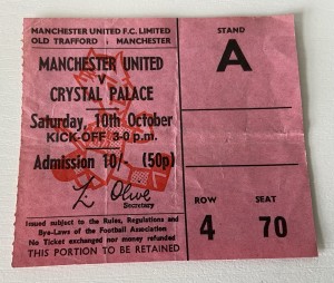 Manchester United v Crystal Palace Ticket 10th Oct 1970 for sale on Ebay