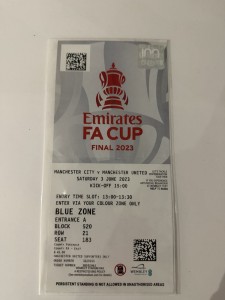 2023 Fa Cup Final Manchester United Vs Manchester City Ticket for sale on Ebay