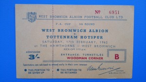 2 PART* FULL MATCH TICKET WEST BROMWICH ALBION v TOTTENHAM HOTSPUR 1962  FA CUP for sale on Ebay
