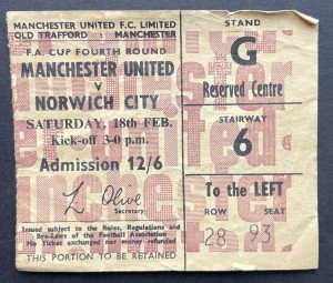 Manchester United v Norwich City ticket stub - 18/2/1967 - FA Cup for sale on Ebay
