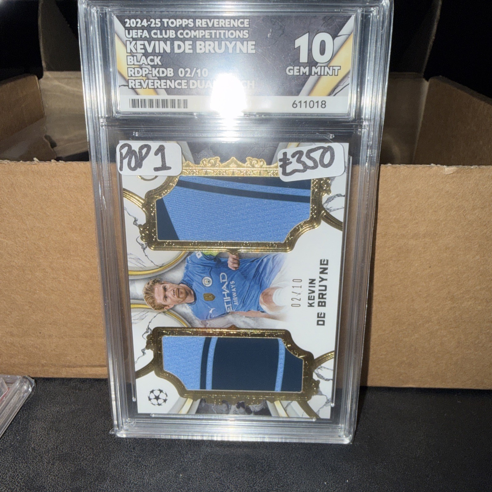 Kevin de Bruyne Reverence Patch 02/10 Player Worn Ace Graded 10 Manchester City for sale on Ebay