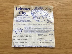 TICKET STUB LEICESTER CITY V MANCHESTER UNITED 6-SEPTEMBER-1986 for sale on Ebay