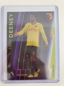 TOPPS PREMIER LEAGUE PLATINUM 17/18 TROY DEENEY WATFORD PURPLE 009/050. for sale on Ebay