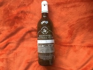 Brentford FC Anniversary Dinner 1989 Wine Bottle for sale on Ebay