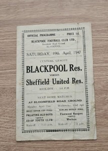 Blackpool Reserves V Sheffield United Reserves 1947 for sale on Ebay
