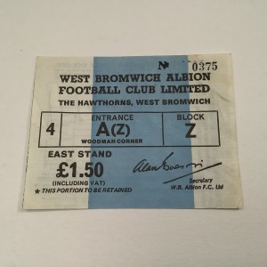 WEST BROMWICH ALBION V MANCHESTER UNITED FOOTBALL LEAGUE DIV 1 TICKET 22/10/1977 for sale on Ebay