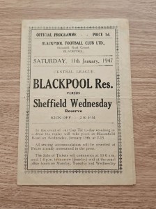 Blackpool Reserves V Sheffield Wednesday Reserves 1947 for sale on Ebay