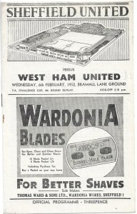 Sheffield United v West Ham United 1951/52 FA Cup for sale on Ebay
