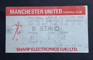 Manchester United v Sheffield Wednesday - 1986/87 - Div 1 Ticket - 40 years old for sale on Ebay