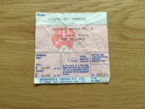 TICKET STUB NEWCASTLE UNITED V MANCHESTER UNITED (FRIENDLY) 5-8-1994 (RARE) for sale on Ebay
