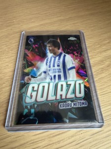Topps Chrome Premier League Sapphire Brighton Kaoru Mitoma /10 Golazo Insert for sale on Ebay