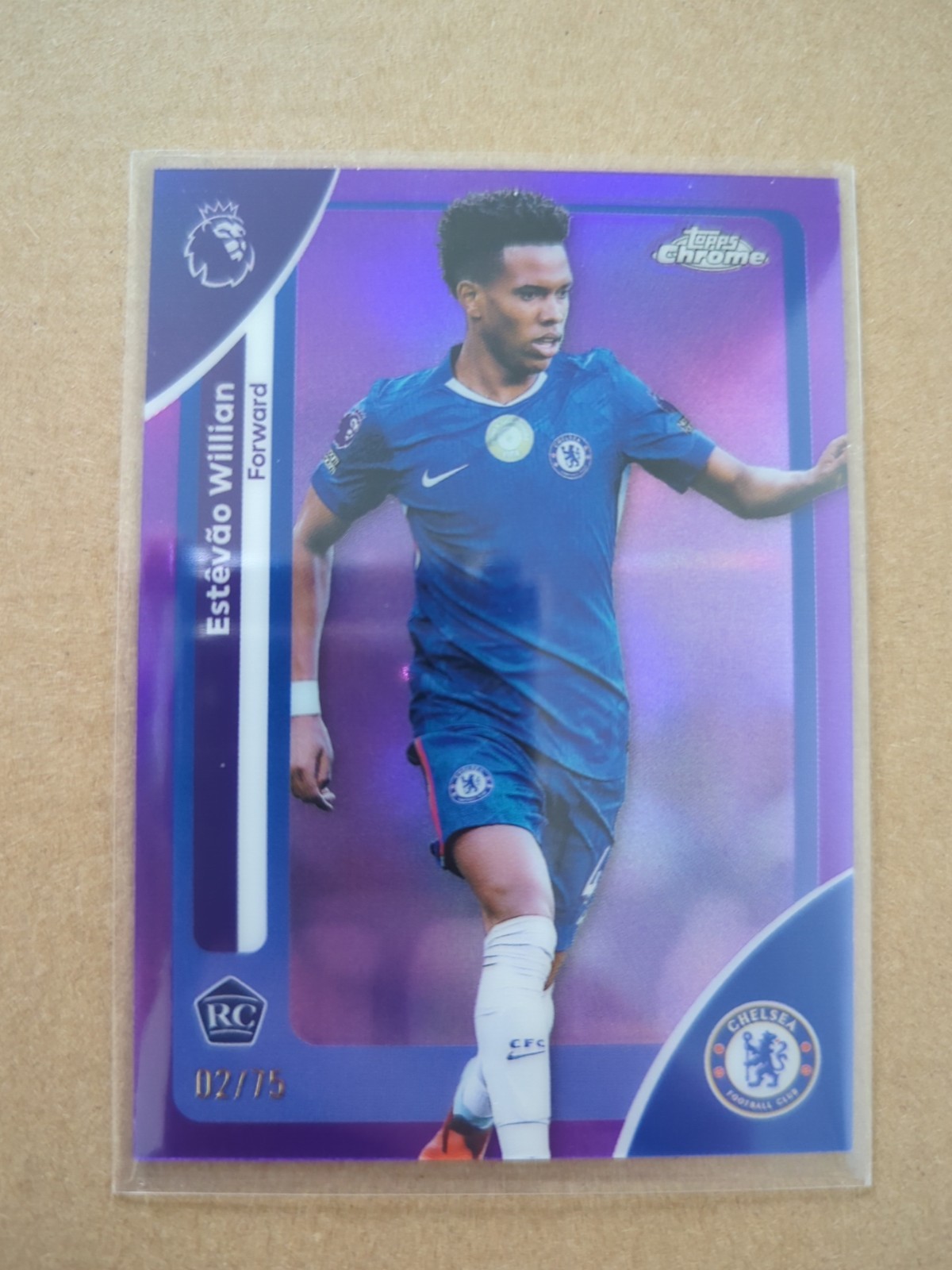 Topps EPL Chrome Estevao /75 Chelsea Rookie RC for sale on Ebay