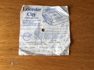 TICKET STUB LEICESTER CITY V MANCHESTER UNITED 23-NOVEMBER-1985 for sale on Ebay