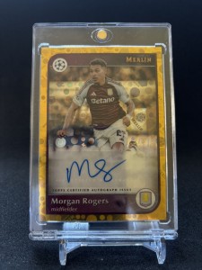 MORGAN ROGERS  Aston Villa **/3** Gold Vintage Merlin Refractor Autograph ****** for sale on Ebay
