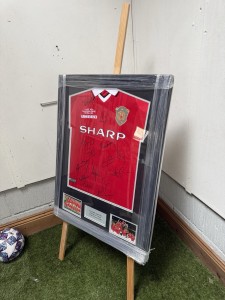 Signed 1999 Manchester United Treble Winners Shirt With COA for sale on Ebay