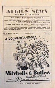 West Bromwich Albion v S C Wacker   Festival of Britain Friendly 1950/51 for sale on Ebay