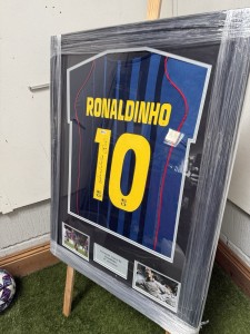 Ronaldinho Hand Signed Barcelona FC Football Shirt Framed Beckett Witnessed COA for sale on Ebay