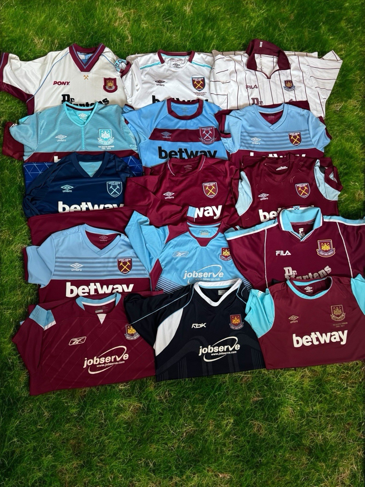 Huge West Ham United Kit Top Shirt Jersey Bundle. Original Authentic Bulk Joblot for sale on Ebay