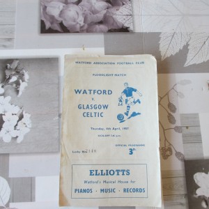 Watford v Celtic Friendly 1956/7 for sale on Ebay