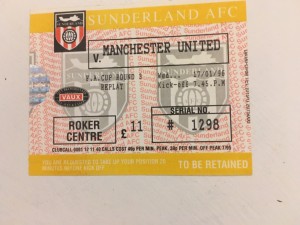 Sunderland V Man United F.A.Cup 1996 ticket for sale on Ebay