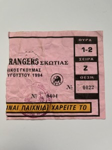 Ticket European Cup 1994 AEK Athens v Rangers for sale on Ebay