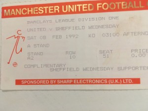 Man United V Sheffield Wednesday 1992 ticket for sale on Ebay