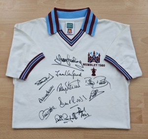 West Ham United Signed 1980 Wembley FA Cup Final Team Score Draw Shirt - Medium for sale on Ebay
