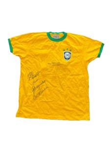 PELE, GERSON, JAIRZINHO & CARLOS ALBERTO Hand Signed Brazil 1970 Football Shirt for sale on Ebay