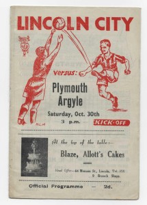 1948/49 Division 2 - LINCOLN CITY v. PLYMOUTH ARGYLE for sale on Ebay