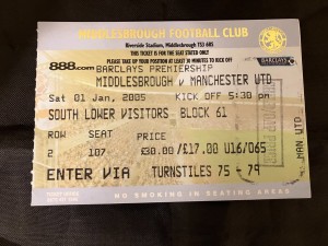 2004/05    Middlesbrough    v    Manchester United - TICKET - PERFECT for sale on Ebay