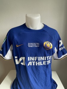 Nike Chelsea Player Issue Home Shirt Carabao Cup Final 2024 Noni Madueke Size M for sale on Ebay