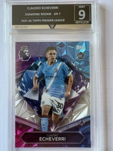 Topps Premier League Claudio Echeverri Manchester City Diamond Rookie Card for sale on Ebay