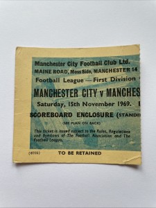 Nov 15th 1969 Manchester City v Manchester United 1st Division Maine Road Ticket for sale on Ebay