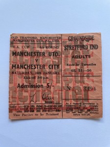 Jan 24th 1970 Manchester United Manchester City FA Cup 4th Round Match Ticket. for sale on Ebay