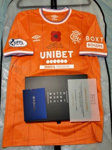 Rangers Match Worn Shirt Barron Poppy for sale on Ebay